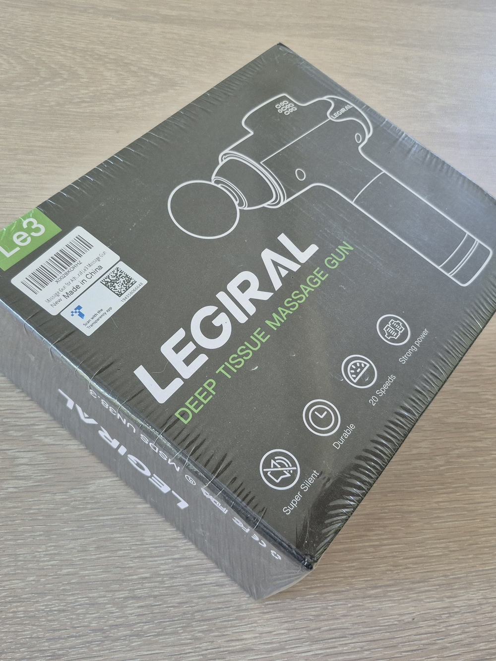 LEGIRAL Deep Tissue Massage Gun - Black with Green Accents